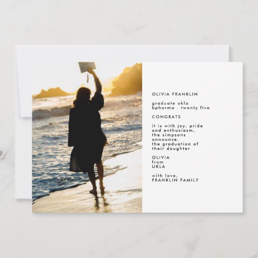 編集可ファンシー能スクリプト数々の大学院PHOTO GRAD 案内状 (裏面)