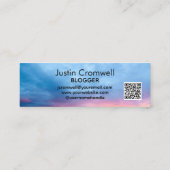 編集可後を追能なMeソーシャルメディアQRコード スキニー名刺 (裏面)