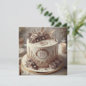 編集可結婚能の記念ケーキ 招待状 (スタンド正面)