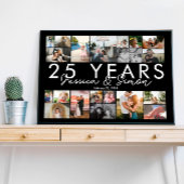 編集可結婚能25周年フォトコラージュ ポスター