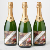 編集可結婚能44周年 スパークリングワインラベル (ボトル)