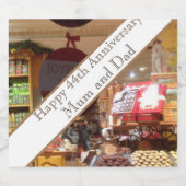 編集可結婚能44周年 スパークリングワインラベル (シングルラベル)