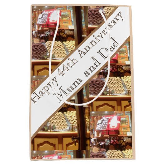 編集可結婚能44周年 ミディアムペーパーバッグ