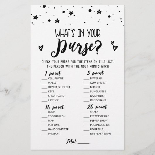 編集可能あなたの財布のブライダルパーティゲームの内容 (正面)