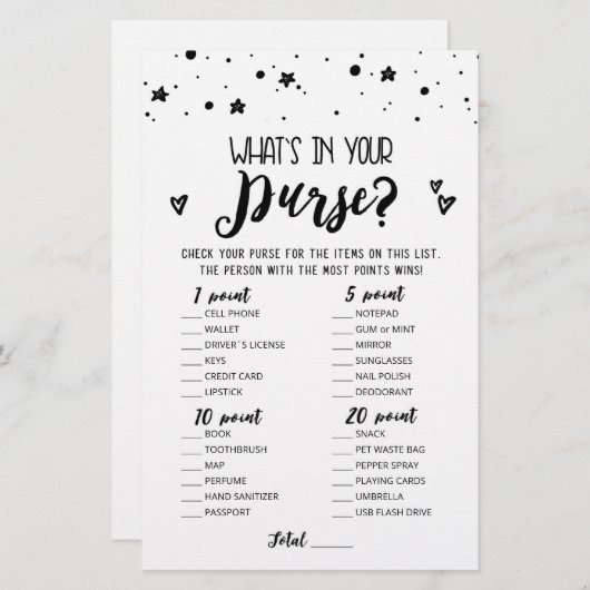 編集可能あなたの財布のブライダルパーティゲームの内容 (正面/裏面)