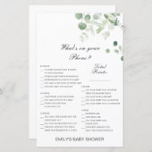 編集可能あなたの電話の赤ちゃんシャワーゲームに何がある (正面/裏面)