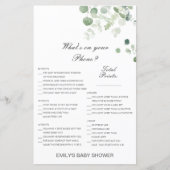 編集可能あなたの電話の赤ちゃんシャワーゲームに何がある (正面)