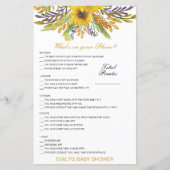 編集可能あなたの電話の赤ちゃんシャワーゲームに何がある (正面)