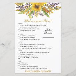 編集可能あなたの電話の赤ちゃんシャワーゲームに何がある