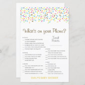 編集可能あなたの電話の赤ちゃんシャワーゲームに何がある (正面/裏面)