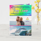 編集可能いたずらゲイクルーズ誕生日、おもしろい猫写真 カード (黄色い花)