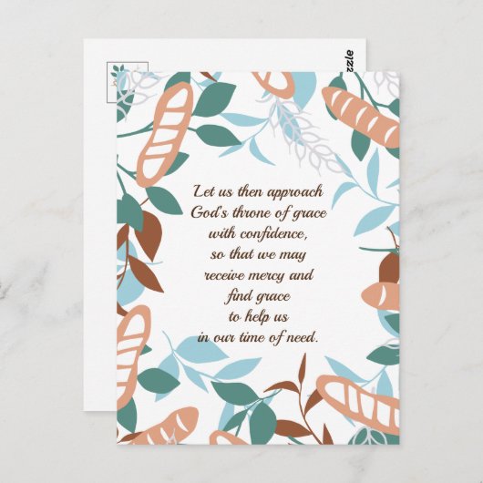 編集可能おいしいオーガニック小麦バゲットパターン ポストカード (正面/裏面)