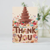 編集可能おいしいチョコレートサンキューカード サンキューカード (スタンド正面)