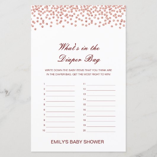 編集可能おむつバッグベビーシャワーゲーム (正面)