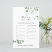 編集可能おむつバッグベビーシャワーゲーム (スタンド正面)