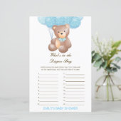 編集可能おむつバッグベビーシャワーゲーム (スタンド正面)