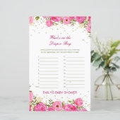 編集可能おむつバッグベビーシャワーゲーム (スタンド正面)