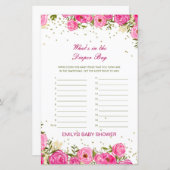 編集可能おむつバッグベビーシャワーゲーム (正面/裏面)