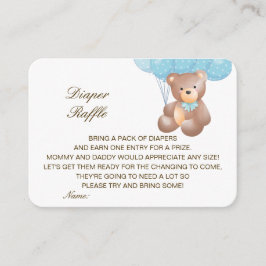 編集可能おむつラッフルベビーシャワーインサートプリント エンクロージャーカード