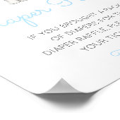 編集可能おむつラッフルベビーシャワーサイン印刷 ポスター (角)