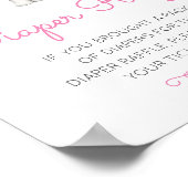 編集可能おむつラッフルベビーシャワーサイン印刷 ポスター (角)