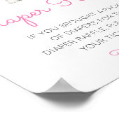 編集可能おむつラッフルベビーシャワーサイン印刷 ポスター (角)