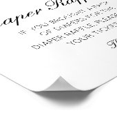 編集可能おむつラッフルベビーシャワーサイン印刷 ポスター (角)