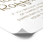 編集可能おむつラッフルベビーシャワーサイン印刷 ポスター (角)