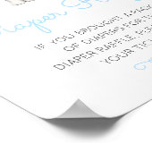 編集可能おむつラッフルベビーシャワーサイン印刷 ポスター (角)