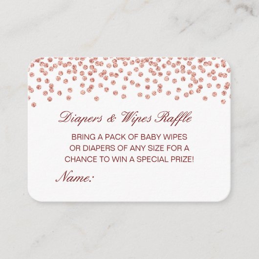 編集可能おむつワイプラッフルベビシャワーインサート エンクロージャーカード (正面)