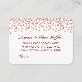 編集可能おむつワイプラッフルベビシャワーインサート エンクロージャーカード