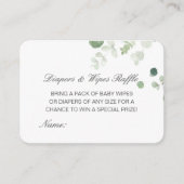 編集可能おむつワイプラッフルベビシャワーインサート エンクロージャーカード (正面)