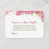 編集可能おむつワイプラッフルベビシャワーインサート エンクロージャーカード (正面)