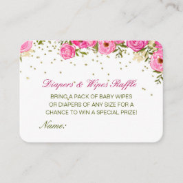 編集可能おむつワイプラッフルベビシャワーインサート エンクロージャーカード