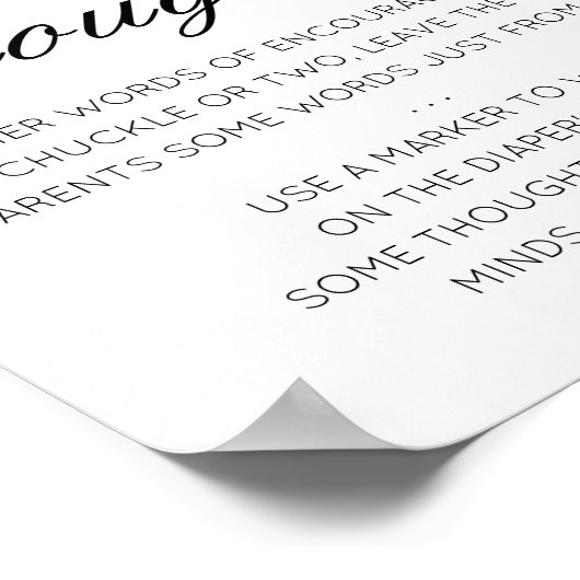 編集可能おむつ思考サイン、深夜おむつ ポスター (角)