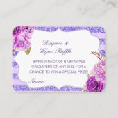 編集可能おむつ、ラッフルベビーシャワー付き添え物を拭く エンクロージャーカード (正面)