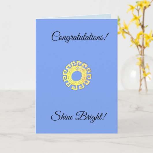 編集可能おめでとうシャインブライトカード カード (黄色い花)