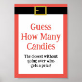 編集可能おもしろいクリスマスゲームサイン ポスター (正面)