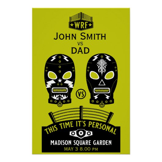 編集可能おもしろいレスリングコンテスト ポスター (正面)