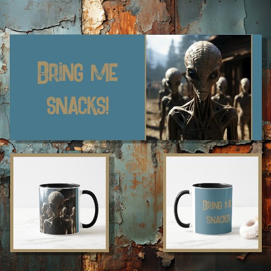 編集可能おもしろい文字3/4のエイリアン マグカップ