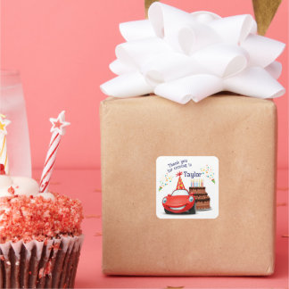 編集可能および印刷可能なデザイン車をテーマにした スクエアシール