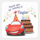 編集可能および印刷可能なデザイン車をテーマにした スクエアシール (正面)