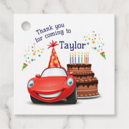 編集可能および印刷可能なデザイン車をテーマにした フェイバータグ