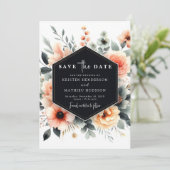 編集可能お洒落ピーチ結婚ズ セーブザデート (スタンド正面)