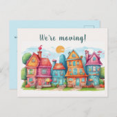 編集可能お洒落住宅移動案内 ポストカード (正面/裏面)