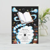 編集可能お洒落魔法ストーリーブック誕生日 招待状 (スタンド正面)