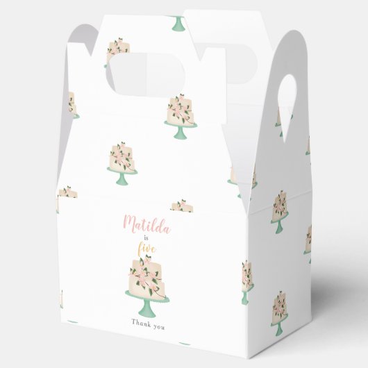 編集可能お誕生日ケーキパーティー フェイバーボックス (オープン)