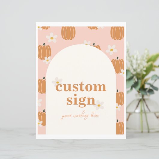 編集可能かぼちゃカスタムパーティー標識 (スタンド正面)