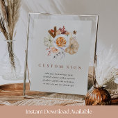 編集可能かぼちゃスパイスベビーシャワーサインテンプレート ポスター