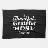 編集可能きらめく感謝祭引用文デザイン キッチンタオル (横)